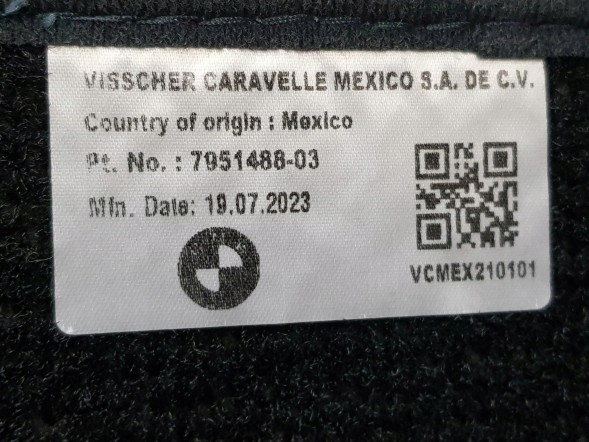 BMW OE Комплект килимків BMW 7951488 3.0л дизель 2023