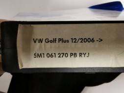 Volkswagen OE Комплект велюрових килимків VW Golf Plus 5M1061270PB