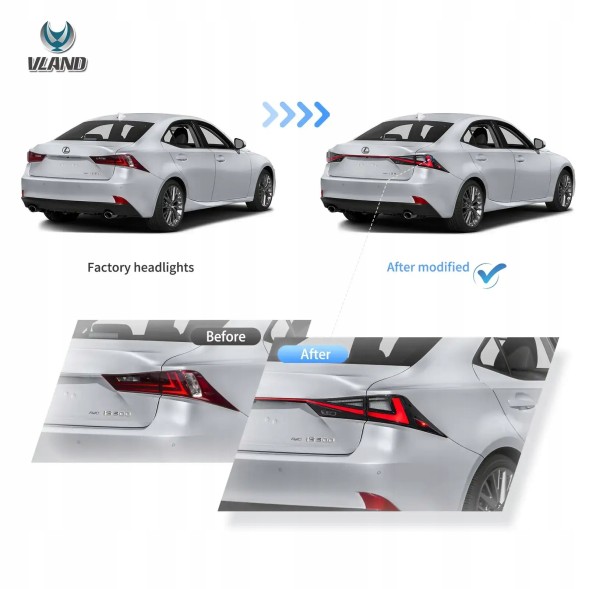 VLAND 80D191-1 mhm Задні фари бленда-комплект Vland Full Led Neon Tuning Lexus IS III 3 2013-2020