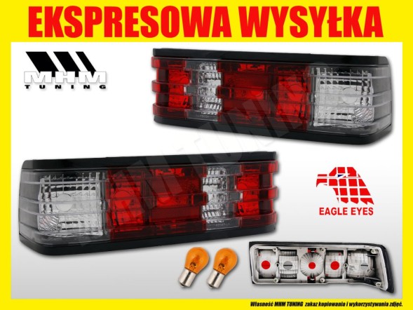 Eagle Eyes LTME10 500191AE MHM Задні ліхтарі комплект лівий+правий тюнінг прозорі червоно-білі для MERCEDES 190 W201 1982-1993