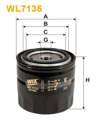 WL7135 WIX FILTERS Фільтр оливи