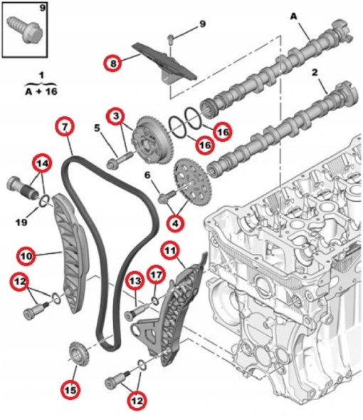 Citroen OE 081931 081830 9816058680 9822827180 1675941180 КОМПЛЕКТ ГРМ CITROEN PEUGEOT MINI BMW 1.6 THP + 10 інших продуктів