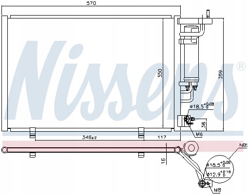 Nissens 940500 Конденсер з осушувачем ford fiesta 13-/b-max 13-