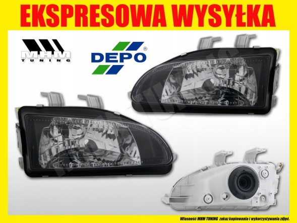 Depo LPHO15 MHM Комплект рефлекторних фар Clear Black Chrom Tuning Honda Civic 5 V EG EJ EH 1991-1995