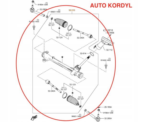 Mazda OE dgh932110 ТРАНСМІСІЯ КЕРМОВА СИСТЕМА MAZDA CX-30 2019- OE