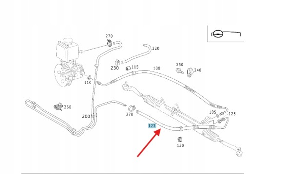 Mercedes-Benz OE A1634605224 Шнур низького тиску підсилювач кер mercedes мл w163 a1634605224