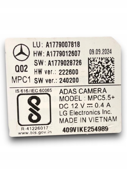 Mercedes-Benz OE A1779007818 KAMERA МЕРСЕДЕС БЕНЗ W177 КАМЕРА ЛОБОВОГО СКЛА A1779007818