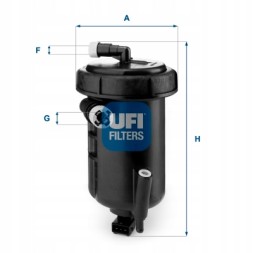 UFI 9807593080 CE4000P DS7Q9D475DA , FORD 1861749, FORD 2267338, FORD DS7Q9D475DB, PSA 9807593080 Паливний фільтр UFI Дизель 10 мм x 227 мм