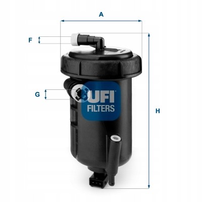 UFI 9807593080 CE4000P DS7Q9D475DA , FORD 1861749, FORD 2267338, FORD DS7Q9D475DB, PSA 9807593080 Паливний фільтр UFI Дизель 10 мм x 227 мм