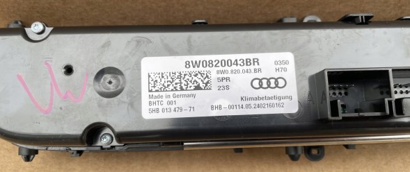 Audi OE 8W0820043BR AUDI ПАНЕЛЬ КЛІМАТИЗАЦІЇ AUDI A4 B9 8W0820043BR ОРИГІНАЛ ЗАВОД