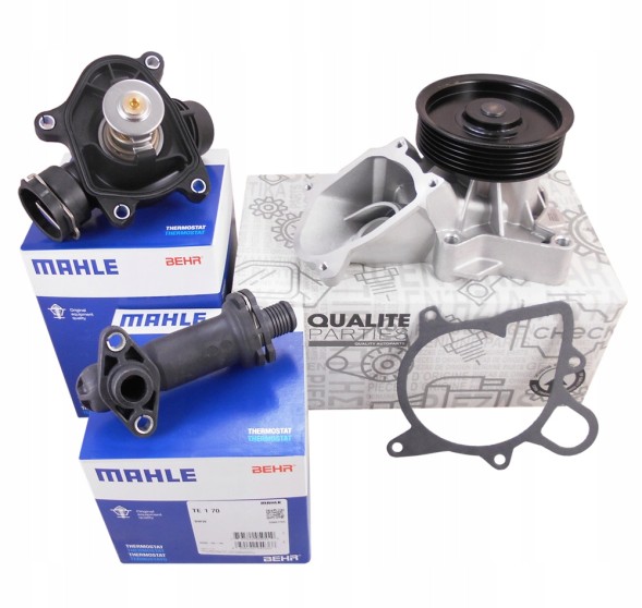 QP 11.517788305 + TI23488 + TE170 НАСОС ВОДИ + 2x ТЕРМОСТАТ MAHLE BMW E87 E60 E46 E90 E83 E70 M47N2 M57N2