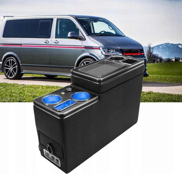 PA Mittelkonsole mit Ablagen Staufach Центральна консоль підлокітник T4 T5 T6 T7 USB LED шкіра