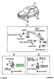 Toyota OE 76622-42080 TOYOTA RAV4 II ЛІФТ ХЛЮПАК ЧОХОЛ L.P. 3-Д
