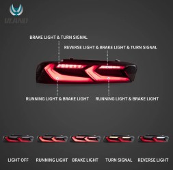 VLAND YAB-CMR-0278B EU 5 PIN ЛАМПА ЗАДНЯ СВІТЛОДІОДНА КОМПЛЕКТАЦІЯ VLAND RED EUROPA 5PIN CHEVROLET CAMARO 2016-18