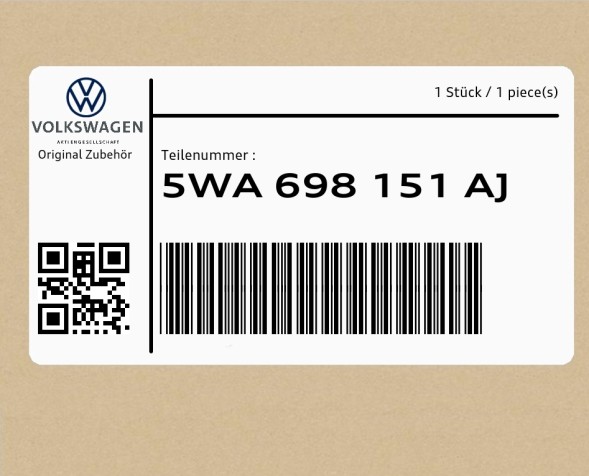 Volkswagen OE 5WA698151AJ ( INTRAD ) 1 зест. гальмівних колодок. з індикатором з 5WA698151AJ VW Passat AUDI RS3 A3
