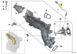 BMW OE 13 62 8 576 316 BMW X5 E70 E90 E91 F10 F11 Датчик температури вихлопних газів AGR EGR