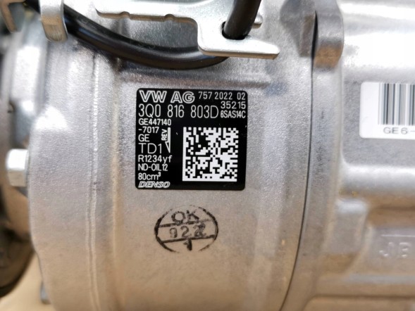 Audi OE 3Q0816803D, DWP524786OE КОМПРЕСОР КОНДИЦІОНЕРА VW POLO AUDI A3 A1 GB 3Q0816803D ОРИГІНАЛ