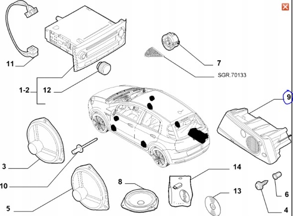 Fiat OE САБВУФЕР 100W FIAT GRANDE PUNTO 735410428 OE