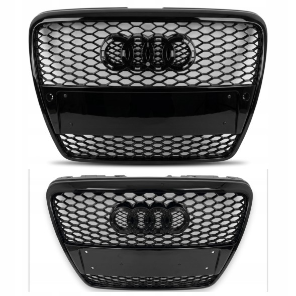 Pulse A6-RS1011 Решітка радіатора Audi A6 C6 2004-2011 Чорний глянець Стиль RS6