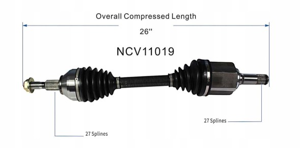 GSP NCV11019 ПРИВОДНА ПІВВІСЬ ПЕРЕДНЯ ЛІВА FORD EDGE 2015-2018