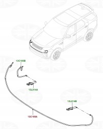 Land Rover заводська комплектація LR083131 Довгий трос омивача фар discovery 5 l462 lr083131