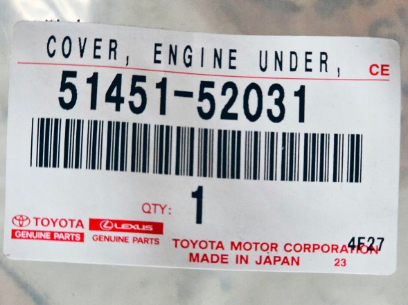 Toyota OE 5145152031 ЗАХИСТ ДВИГУНА ПІДДОН TOYOTA PRIUS C 2015+ НОВИЙ OE