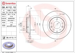08 A112 11 BREMBO Диск гальмівний