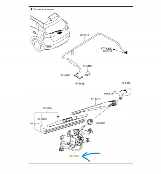 Mazda OE D10E67450 Двигун склоочисника - mazda cx-3 dk d10e67450