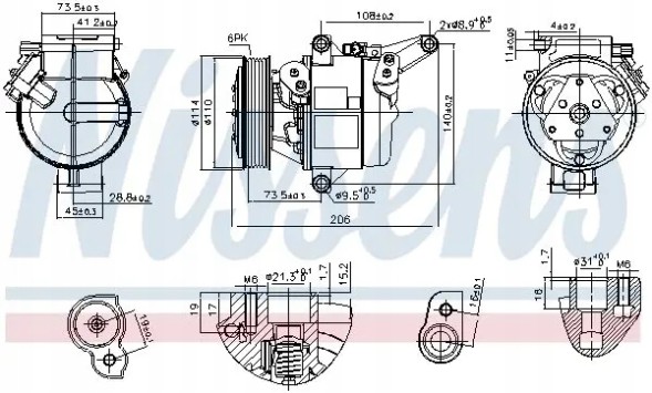 Nissens 890948 Компресор компресора кондиціонера 890948 nissens