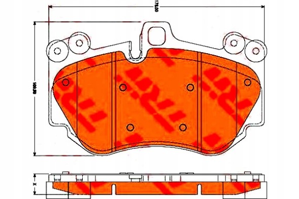 TRW GDB1764 (TRW) BBP2476 0986TB2924 P65016 LP2116 Гальмівні колодки trw porsche front cayenne 3.6-4.8