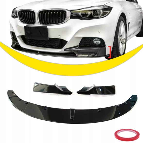 Китай BMW 3er F34 GT DOKŁADKA ZDERZAKA CZARNY POŁYSK Накладка Спліттер Бампера BMW F34 3 Серії GT M-Pakiet ПЕРЕДНЯ Чорний Глянець