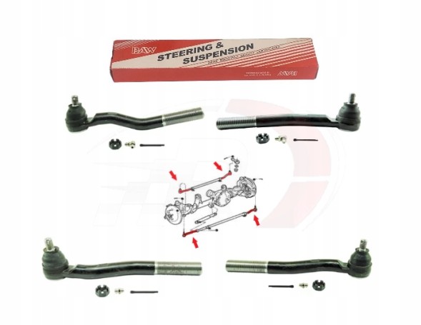 BAW RL3473 2x верхня + 2x нижня тяга керма для Jeep Grand Cherokee WJ WG 1999-2004