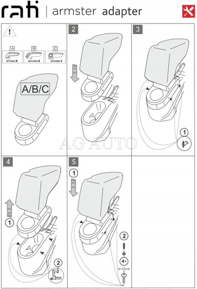 Rati V05203A Підлокітник Armster 3, Peugeot 207, 2006-2012, тканина