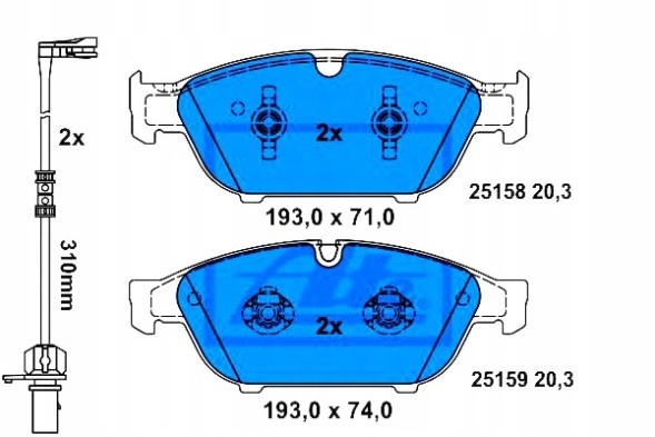 ATE 13.0460-7280.2 Гальмівні колодки передні audi a6 11-/a7 10-/a8 09-