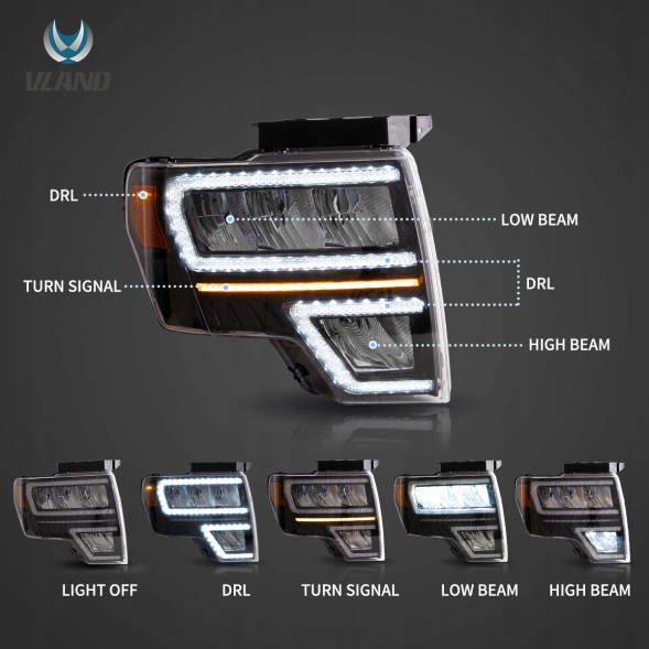 ВЛАНД YAA-RM-6002-2P31A-1-3 Фари передні лампи vland ford f-150 f150 09-14