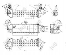 Abakus 046-018-0003 Інтеркулер seat / vw cordoba6k 93- 1.8 т ibiza ii 6k 93- 1.8 т caddy ii