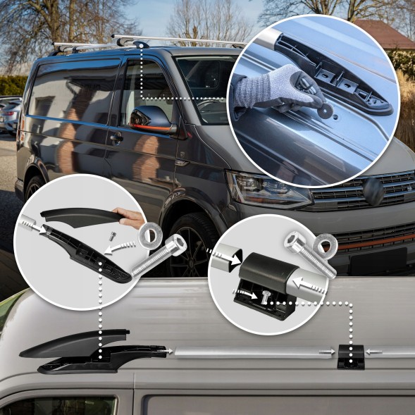 CHROMEMASTER OM-RR-D0030L-001 Багажник на дах рейлінги для FORD TOURNEO CUSTOM 2012-2023 LONG | ДОВГИЙ