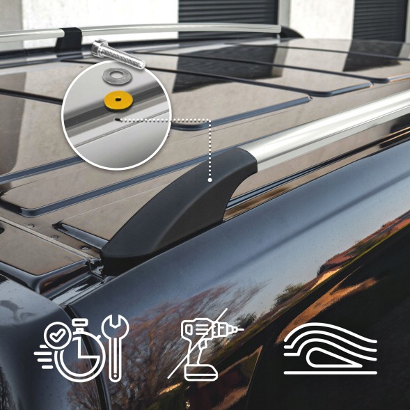 CHROMEMASTER OM-RR-D0132G-P63 Багажник на дах рейлінги для FORD E-TRANSIT CUSTOM 2023- SHORT | КОРОТКИЙ