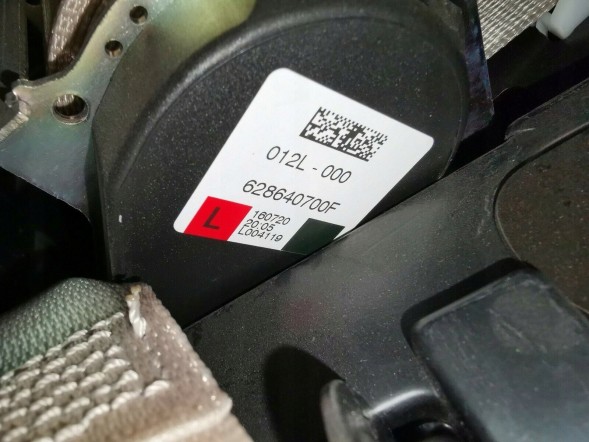 BMW OE Ремінь безпеки лівий BMW F30 F31 F34 628640700F