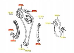 Mazda OE OE MAZDA SET PE02-12-201 ГРМ ЛАНЦЮГ НАБІР ОРИГІНАЛ OE MAZDA 3 6 CX-3 CX-5 2.0 , PE02-12-201