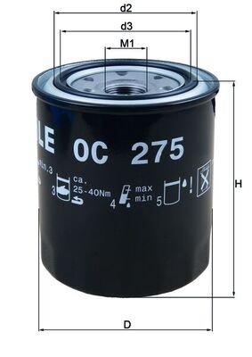 OC275 MAHLE ORIGINAL Фільтр мастил