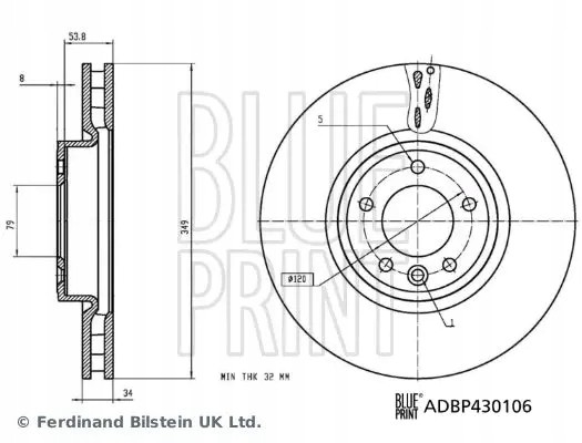 Blue Print ADBP430106 Гальмівний диск передній adbp430106 blue print