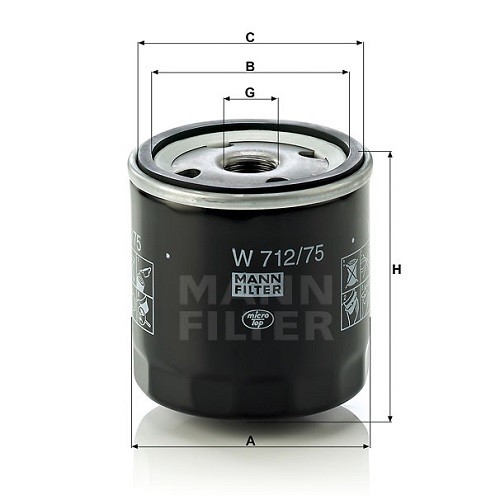 W 712 75 MANN FILTER Фільтр мастил