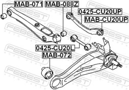 MAB CU20UP FEBEST САЙЛЕНТБЛОК ЗАДНЬОЇ ВЕРХНЬОЇ ПОДОВЖНЬОЇ ТЯГИ