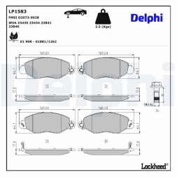 LP1583 DELPHI Комплект гальмівних колодок з 4 шт дисків