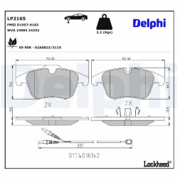 LP2165 DELPHI Комплект гальмівних колодок з 4 шт дисків