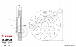 Brembo 59.E114.34 Гальмівні диски brembo 59.Е114.34