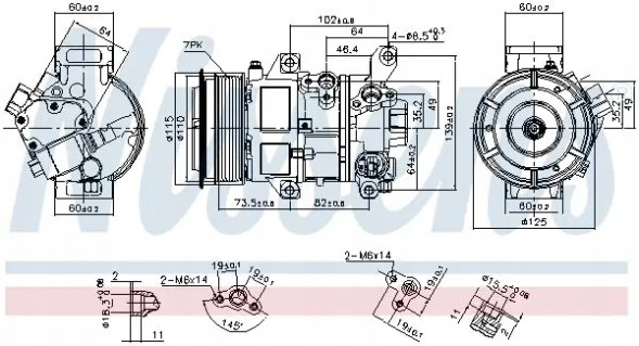 Nissens 89516 Компресор компресора кондиціонера 89516 nissens