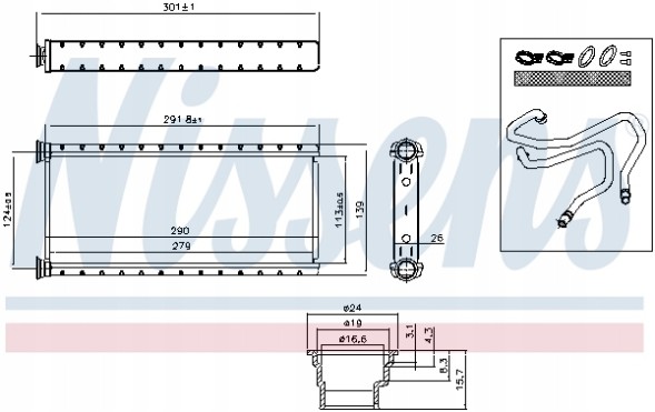 Nissens 73002 Теплообмінник, обігрів салону nissens 73002