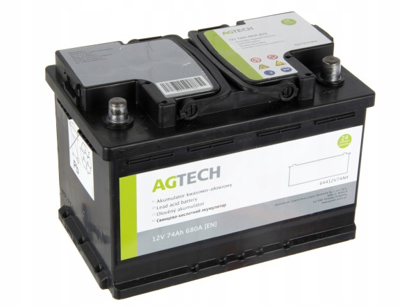 AG-Tech 64412V74AH Акумулятор німецький agtech 12v 74ah 680a +p